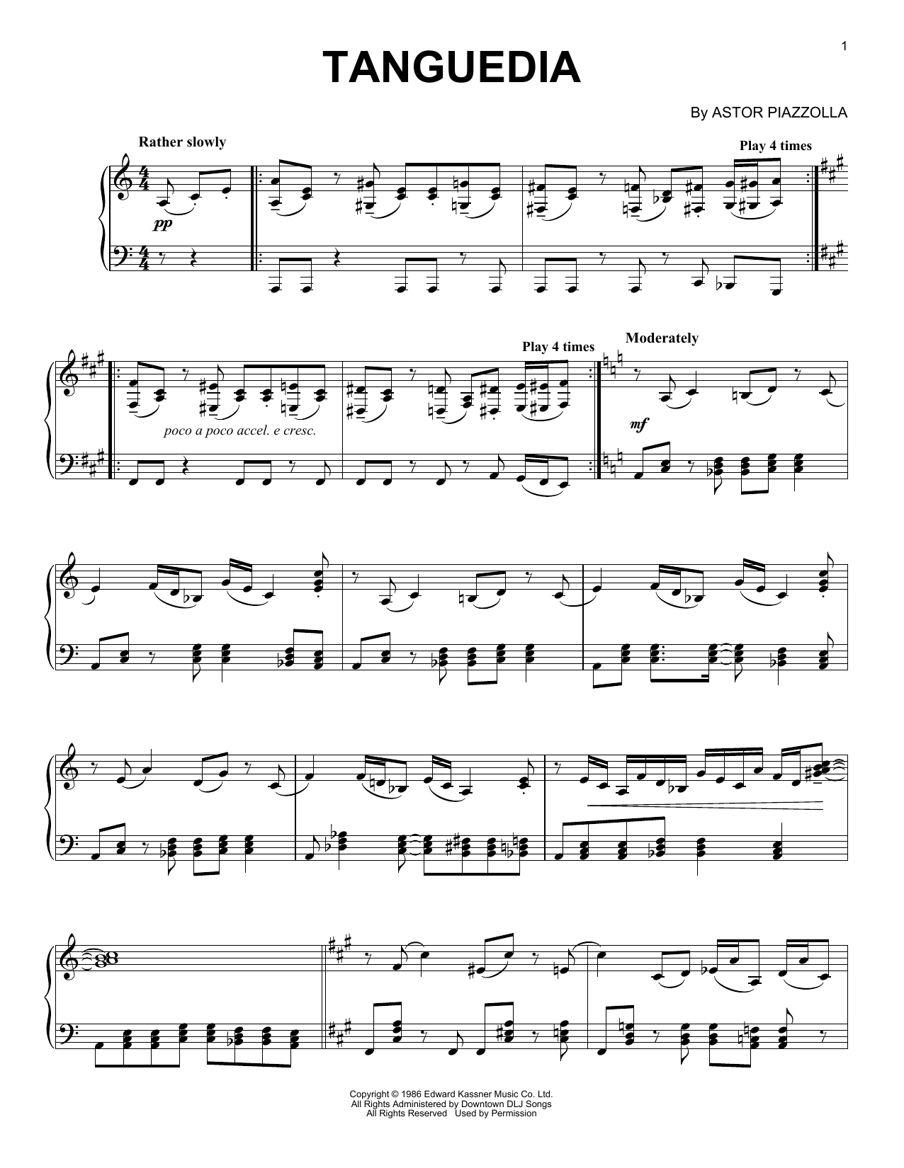 Astor Piazzolla Tanguedia sheet music notes and chords. Download Printable PDF.