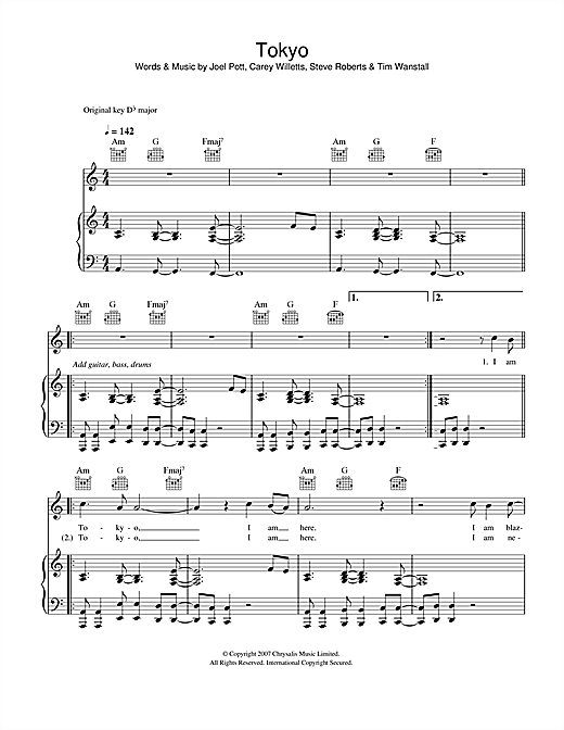 Athlete Tokyo sheet music notes and chords. Download Printable PDF.