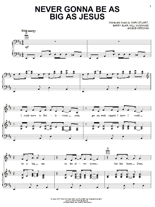 Audio Adrenaline Never Gonna Be As Big As Jesus sheet music notes and chords. Download Printable PDF.