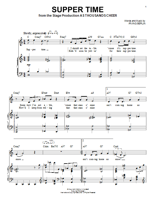 Audra McDonald Supper Time sheet music notes and chords. Download Printable PDF.