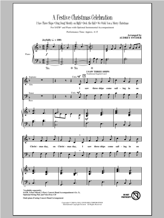 Audrey Snyder A Festive Christmas Celebration Sheet Music Pdf
