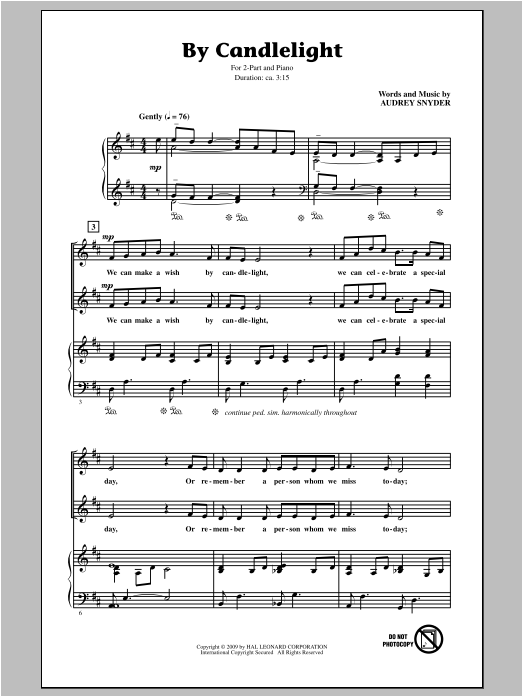 Audrey Snyder By Candlelight sheet music notes and chords. Download Printable PDF.