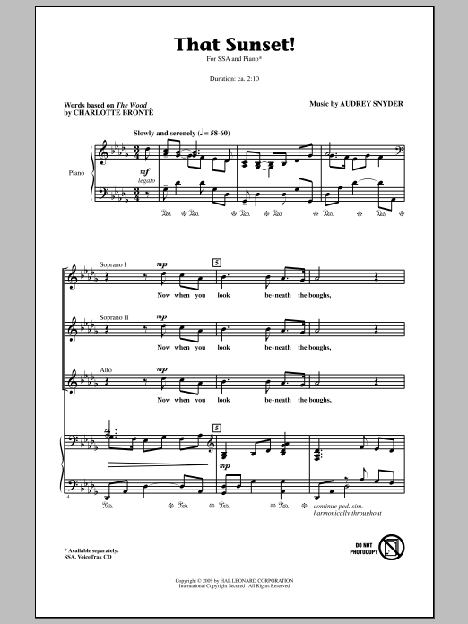 Audrey Snyder That Sunset! sheet music notes and chords. Download Printable PDF.