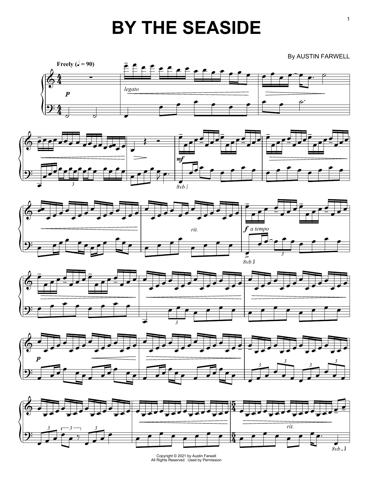 Austin Farwell By The Seaside sheet music notes and chords. Download Printable PDF.