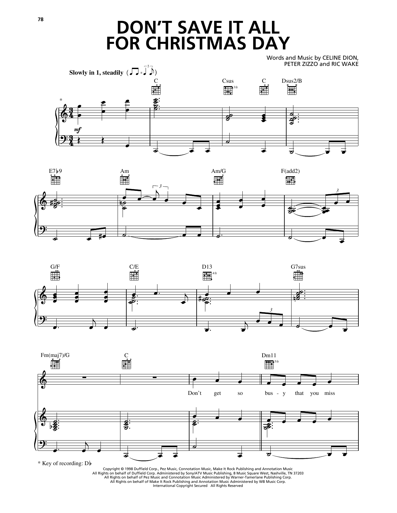 Avalon Don't Save It All For Christmas Day sheet music notes and chords. Download Printable PDF.