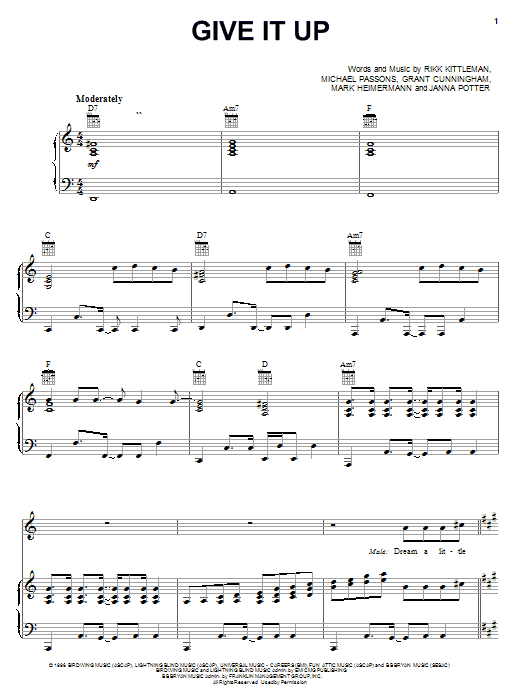 Learn to play Avalon Give It Up sheet music for Piano, Vocal & Guitar (Right-Hand Melody) in minutes. Avalon Give It Up sheet music notes and chords. Download Printable PDF.