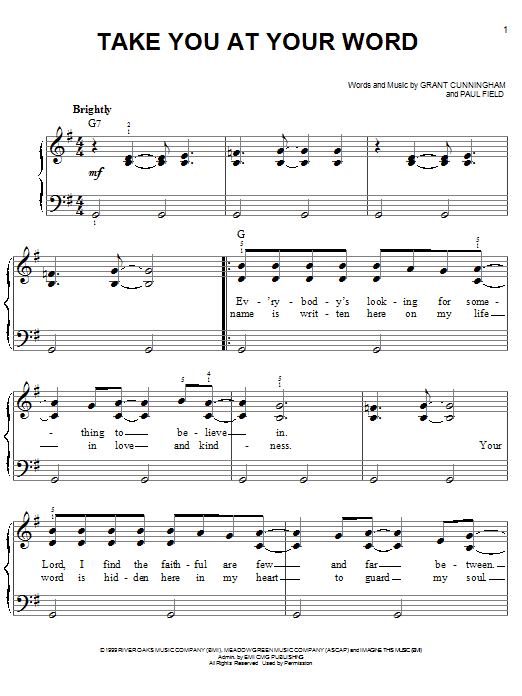 Learn to play Avalon Take You At Your Word sheet music for Easy Piano in minutes. Avalon Take You At Your Word sheet music notes and chords. Download Printable PDF.