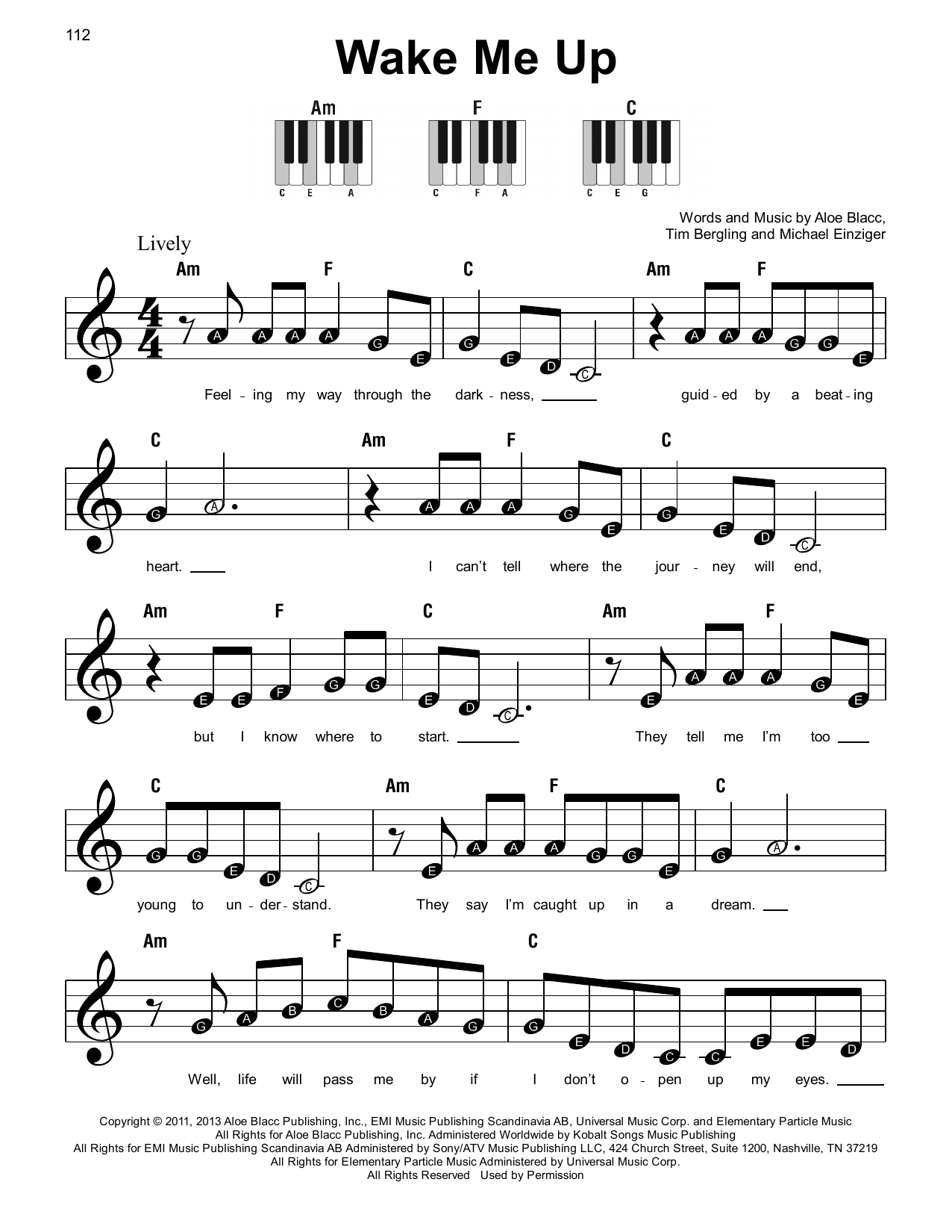 Wake Me Up-Ed Sheeran双手简谱预览1-钢琴谱文件（五线谱、双手简谱、数字谱、Midi、PDF）免费下载
