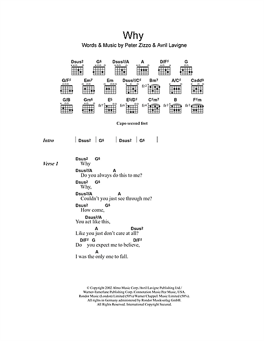 Avril lavigne chords