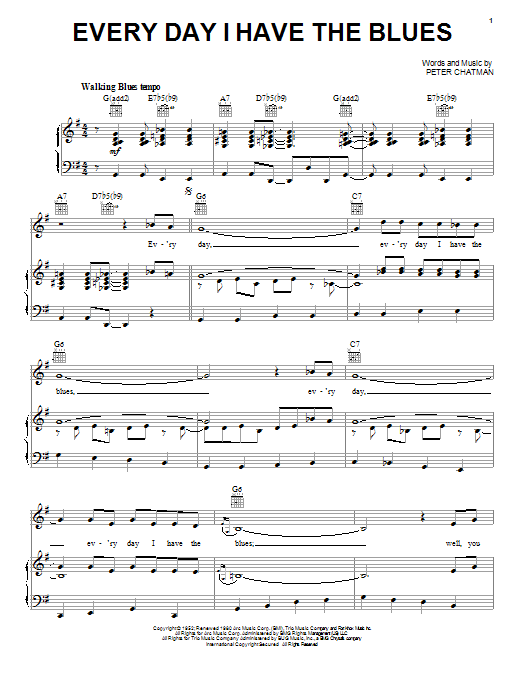 B.B. King Every Day I Have The Blues sheet music notes and chords. Download Printable PDF.