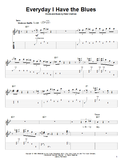 Learn to play B.B. King Every Day I Have The Blues sheet music for Piano, Vocal & Guitar (Right-Hand Melody) in minutes. B.B. King Every Day I Have The Blues sheet music notes and chords. Download Printable PDF.