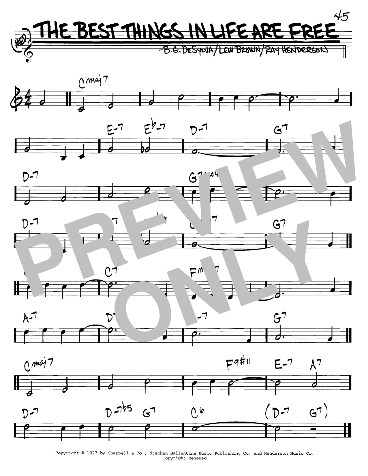 Learn to play B.G. DeSylva The Best Things In Life Are Free sheet music for Easy Piano in minutes. Price: 6.9900$ B.G. DeSylva The Best Things In Life Are Free sheet music notes and chords arranged for Easy Piano