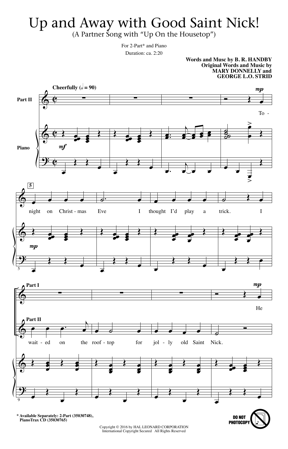 Learn to play B.R. Hanby Up And Away With Good Saint Nick (A Partner Song With B.R. Hanby Up And Away With Good Saint Nick (A Partner Song With