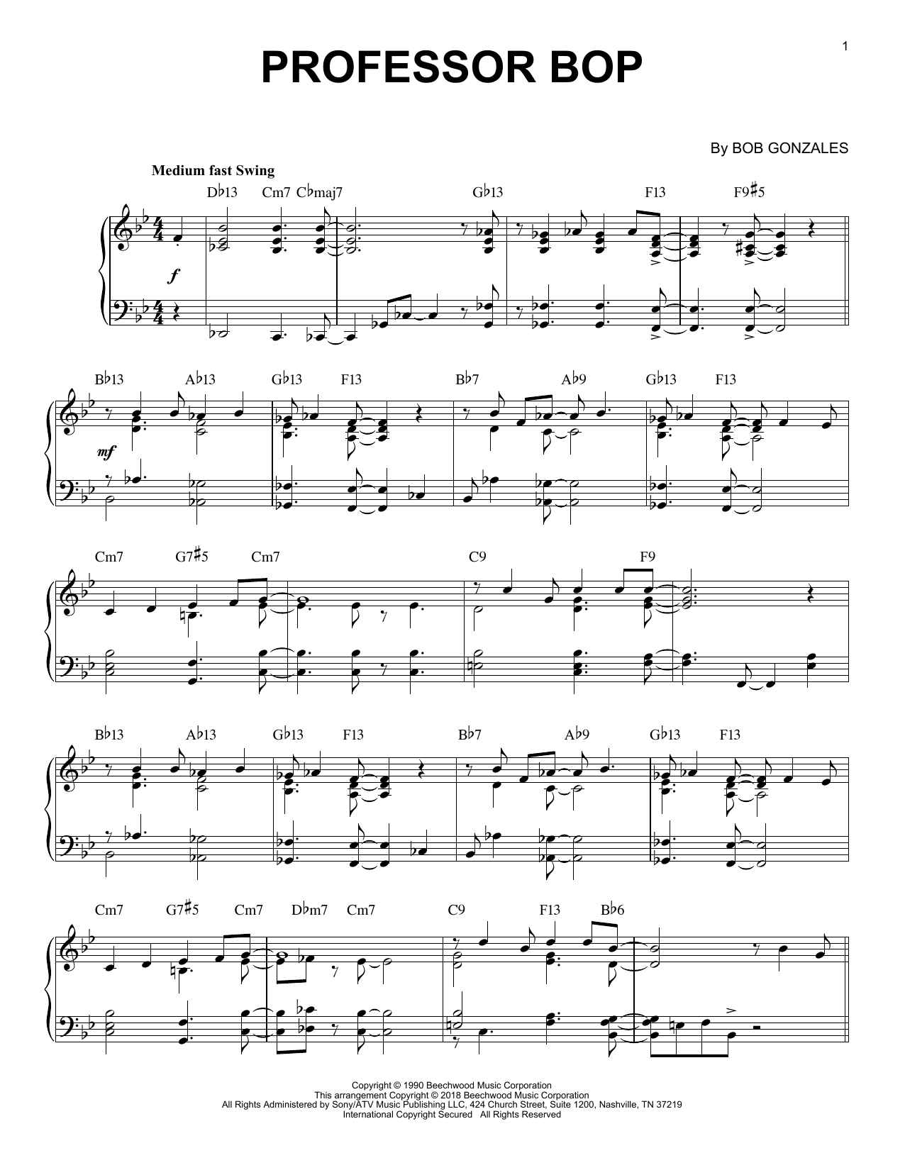 Babs Gonzalez Professor Bop sheet music notes and chords. Download Printable PDF.