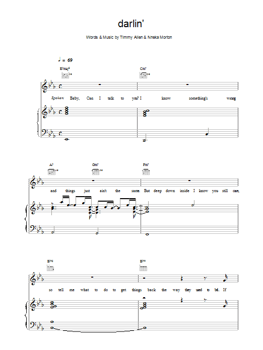 Backstreet Boys Darlin' sheet music notes and chords. Download Printable PDF.