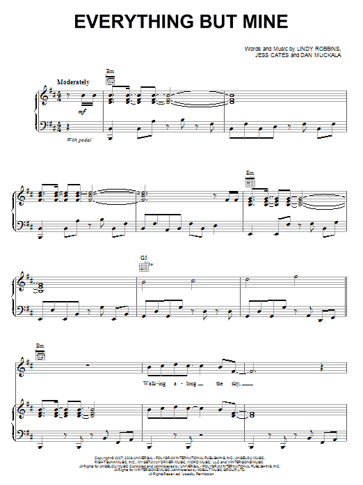 Learn to play Backstreet Boys Everything But Mine sheet music for Piano, Vocal & Guitar (Right-Hand Melody) in minutes. Backstreet Boys Everything But Mine sheet music notes and chords. Download Printable PDF.