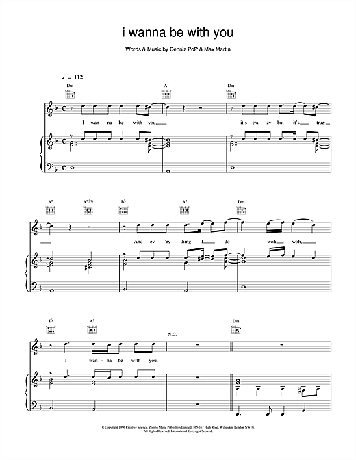 Learn to play Backstreet Boys I Wanna Be With You sheet music for Piano, Vocal & Guitar (Right-Hand Melody) in minutes. Backstreet Boys I Wanna Be With You sheet music notes and chords