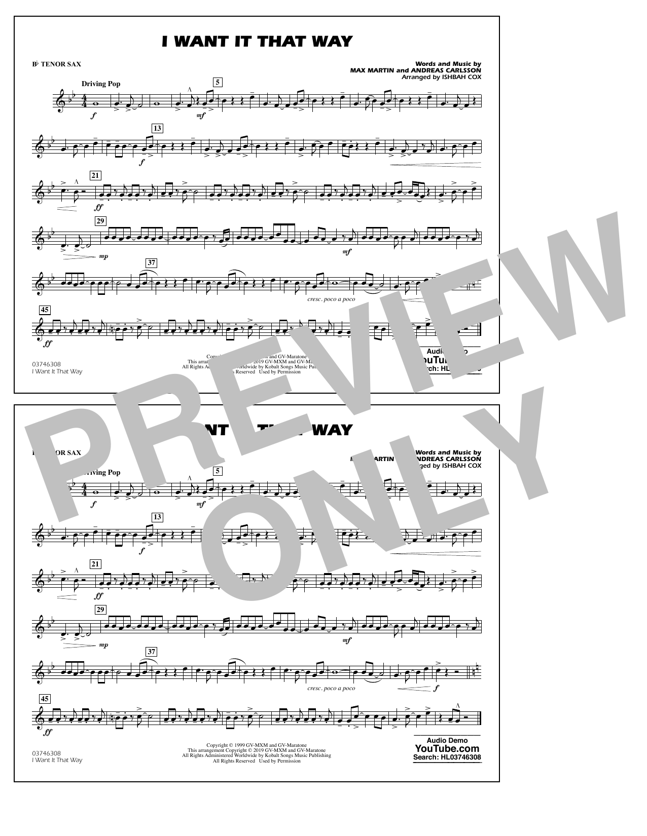 Learn to play Backstreet Boys I Want It That Way (arr. Ishbah Cox) - Bb Tenor Sax sheet music for Marching Band in minutes. Backstreet Boys I Want It That Way (arr. Ishbah Cox) - Bb Tenor Sax sheet music notes and chords. Download Printable PDF.