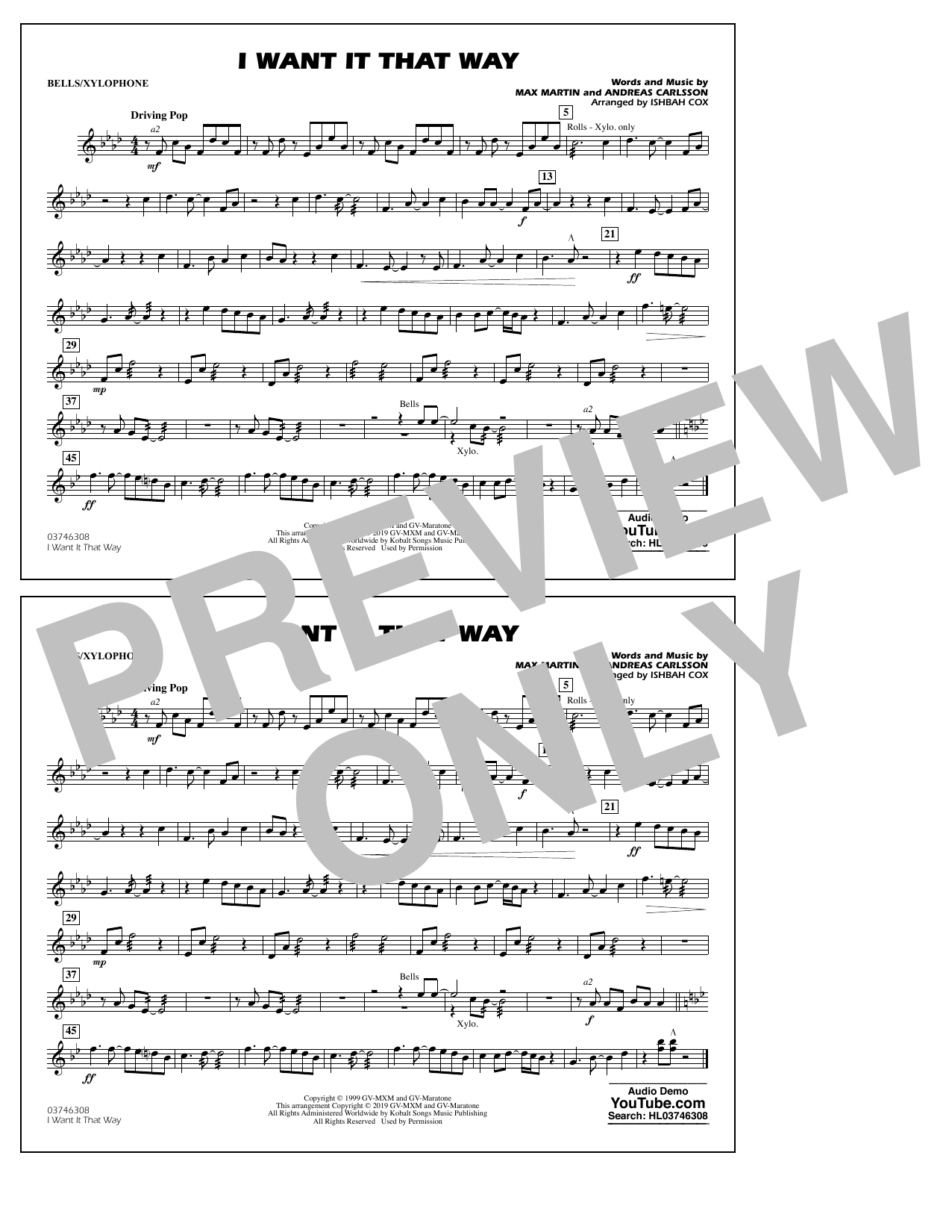 Learn to play Backstreet Boys I Want It That Way (arr. Ishbah Cox) - Bells/Xylophone sheet music for Marching Band in minutes. Backstreet Boys I Want It That Way (arr. Ishbah Cox) - Bells/Xylophone sheet music notes and chords