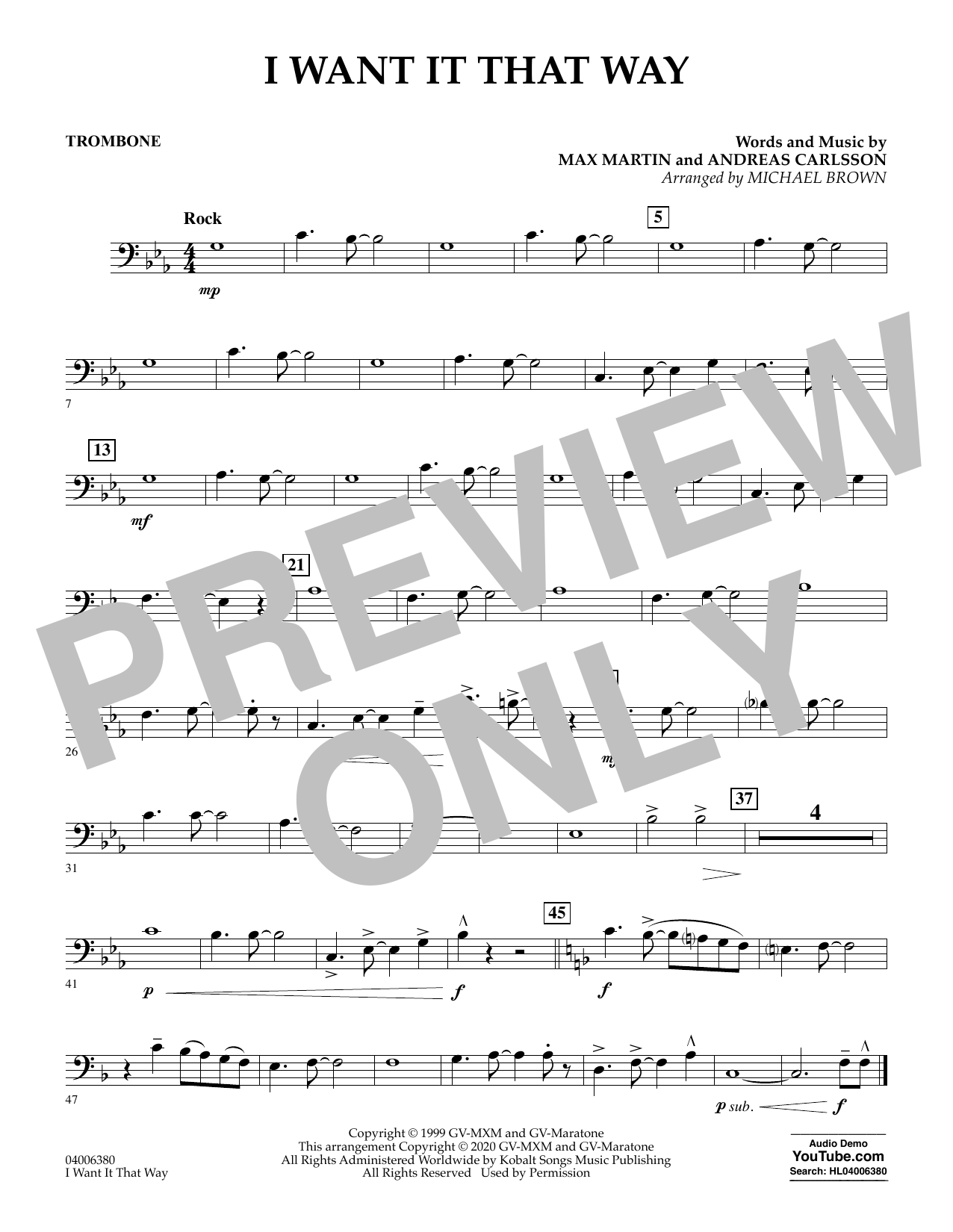Backstreet Boys I Want It That Way Arr Michael Brown Trombone Sheet Music Notes Chords Download Printable Pdf Score Backstreet Boys I Want It That Way Arr Michael Brown Trombone Sheet Music Notes Chords Download Printable Pdf Score