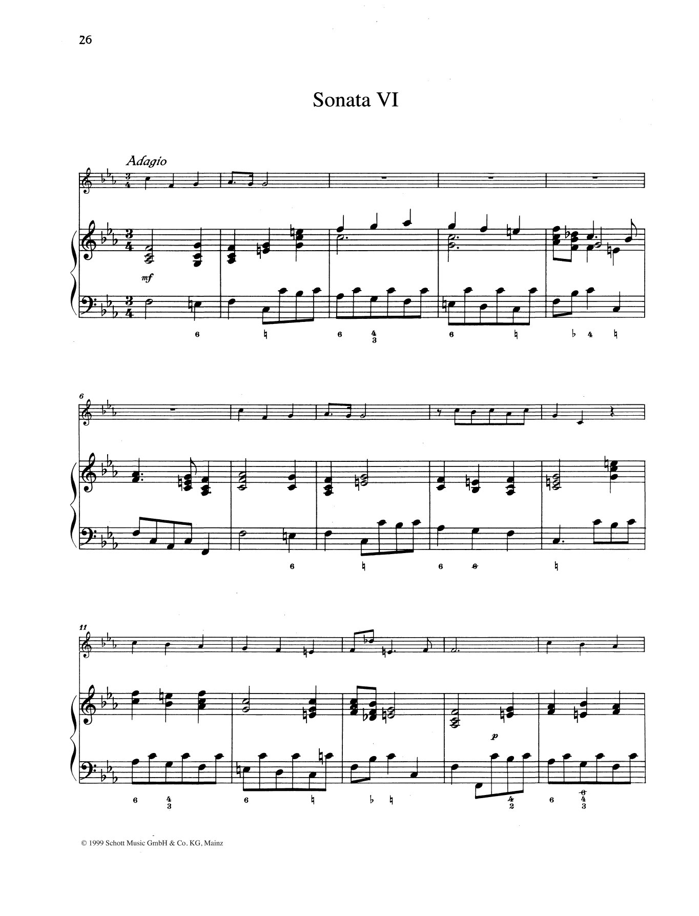 Baldassare Galuppi Sonata No. 6 sheet music notes and chords. Download Printable PDF.