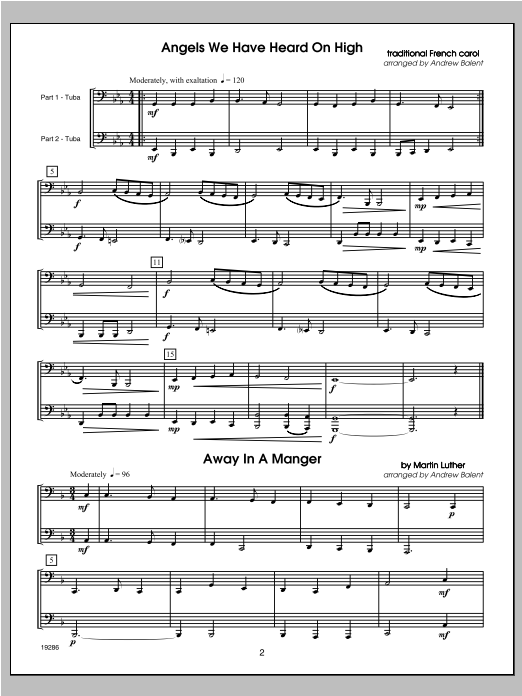 Balent Christmas FlexDuets - Tuba sheet music notes and chords. Download Printable PDF.