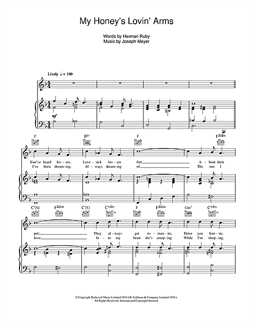 Learn to play Barbra Streisand My Honey's Lovin' Arms sheet music for Piano, Vocal & Guitar (Right-Hand Melody) in minutes. Barbra Streisand My Honey's Lovin' Arms sheet music notes and chords. Download Printable PDF.