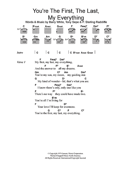 Barry White You Re The First The Last My Everything Sheet Music Pdf Notes Chords Soul Score Lead Sheet Fake Book Download Printable Sku