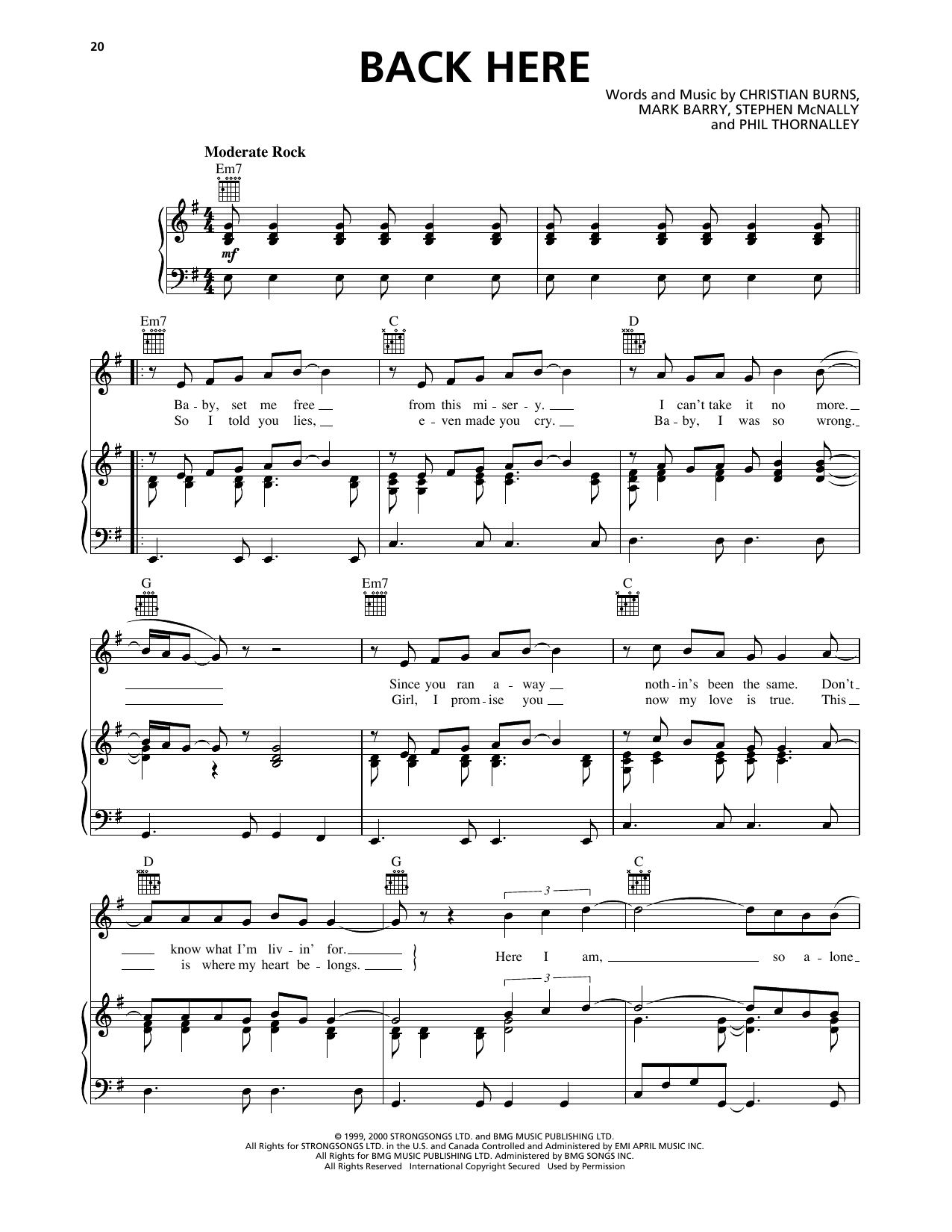 BBMak Back Here sheet music notes and chords. Download Printable PDF.