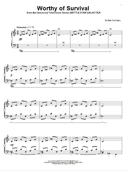 Learn to play Bear McCreary Worthy Of Survival sheet music for Piano Solo in minutes. Bear McCreary Worthy Of Survival sheet music notes and chords. Download Printable PDF.