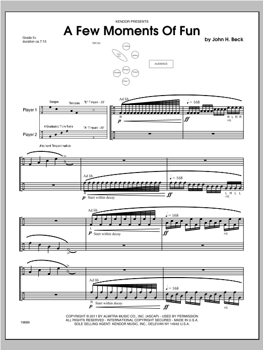 Learn to play Beck Few Moments Of Fun, A sheet music for Percussion Ensemble in minutes. Beck Few Moments Of Fun, A sheet music notes and chords. Download Printable PDF.