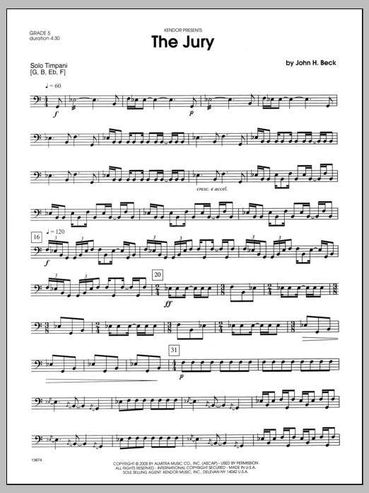 Beck Jury, The sheet music notes and chords. Download Printable PDF.