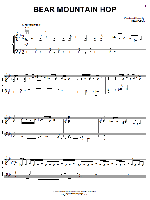 Bela Fleck Bear Mountain Hop (from The Country Bears) sheet music notes and chords. Download Printable PDF.
