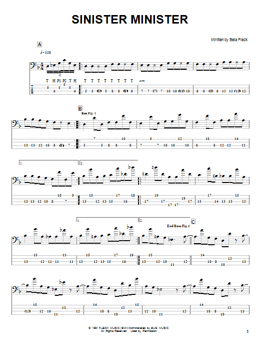 Bela Fleck & The Flecktones Sinister Minister sheet music notes and chords. Download Printable PDF.