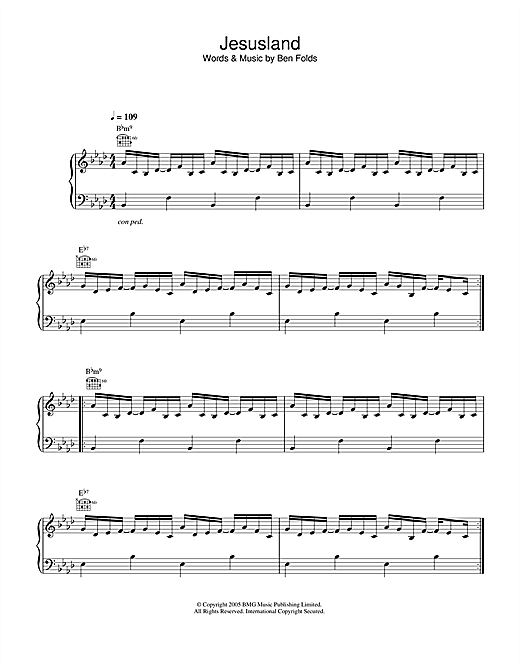 Learn to play Ben Folds Jesusland sheet music for Keyboard Transcription in minutes. Ben Folds Jesusland sheet music notes and chords. Download Printable PDF.