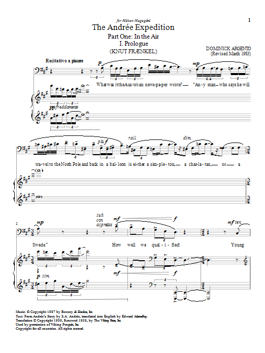 Benjamin Britten The Andrée Expedition sheet music notes and chords. Download Printable PDF.