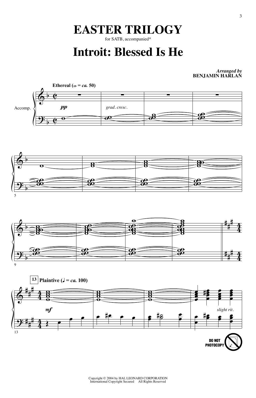 Learn to play Benjamin Harlan Easter Trilogy: A Cantata in Three Suites sheet music for SATB Choir in minutes. Price: 7.9900$ Benjamin Harlan Easter Trilogy: A Cantata in Three Suites sheet music notes and chords arranged for SATB Choir