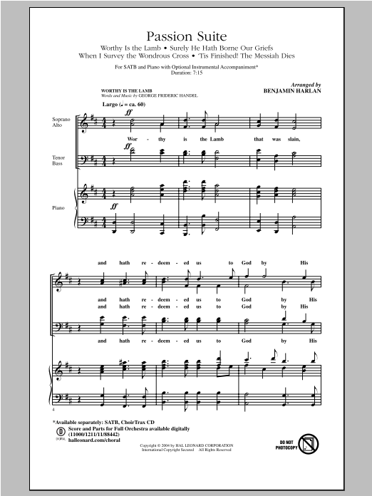 Benjamin Harlan Passion Suite sheet music notes and chords. Download Printable PDF.