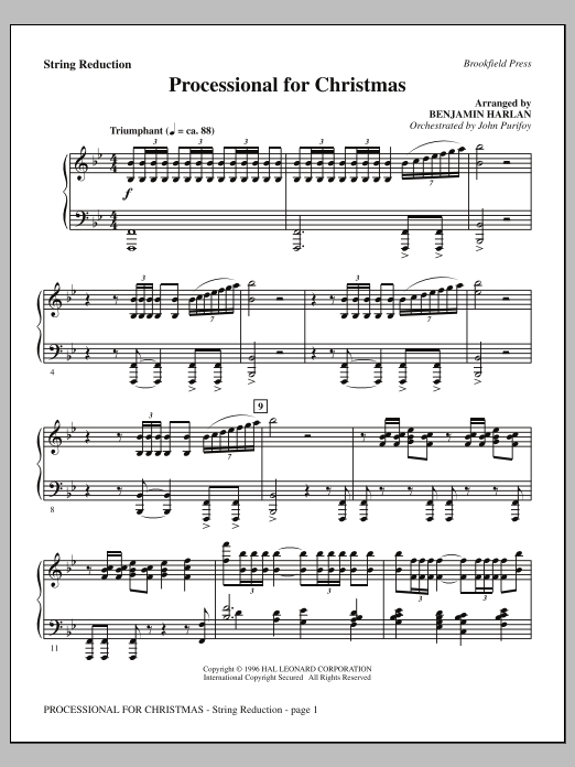 Learn to play Benjamin Harlan Processional For Christmas - Keyboard String Reduction sheet music for Choir Instrumental Pak in minutes. Price: 8.9900$ Benjamin Harlan Processional For Christmas - Keyboard String Reduction sheet music notes and chords arranged for Choir Instrumental Pak