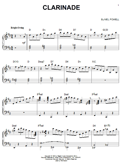 Learn to play Benny Goodman Clarinade sheet music for Piano Solo in minutes. Benny Goodman Clarinade sheet music notes and chords. Download Printable PDF.