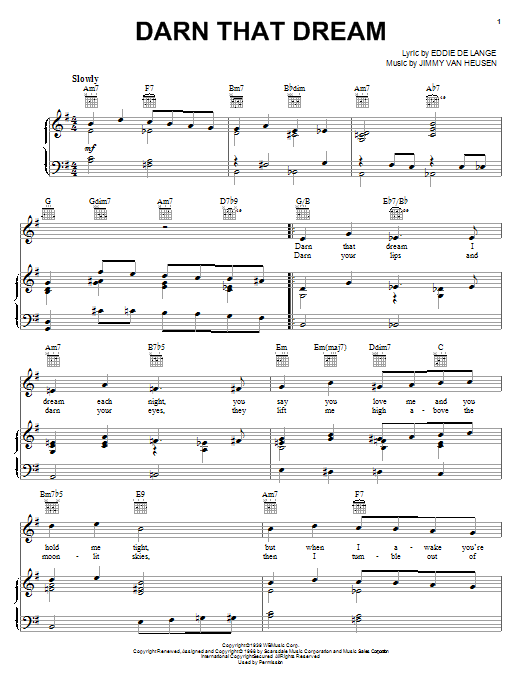 Learn to play Benny Goodman Darn That Dream sheet music for Piano, Vocal & Guitar (Right-Hand Melody) in minutes. Benny Goodman Darn That Dream sheet music notes and chords. Download Printable PDF.