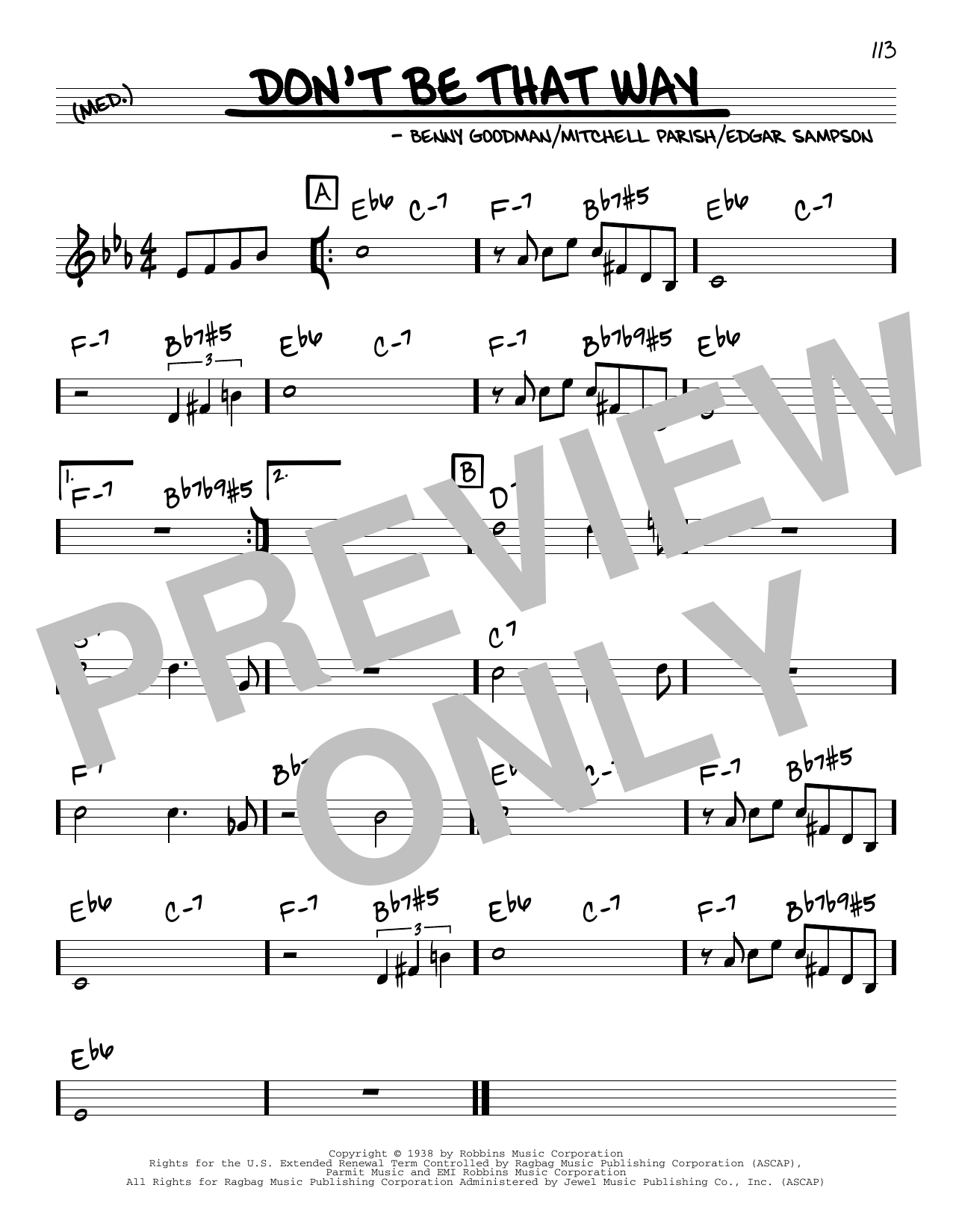 Benny Goodman Don't Be That Way sheet music notes and chords. Download Printable PDF.
