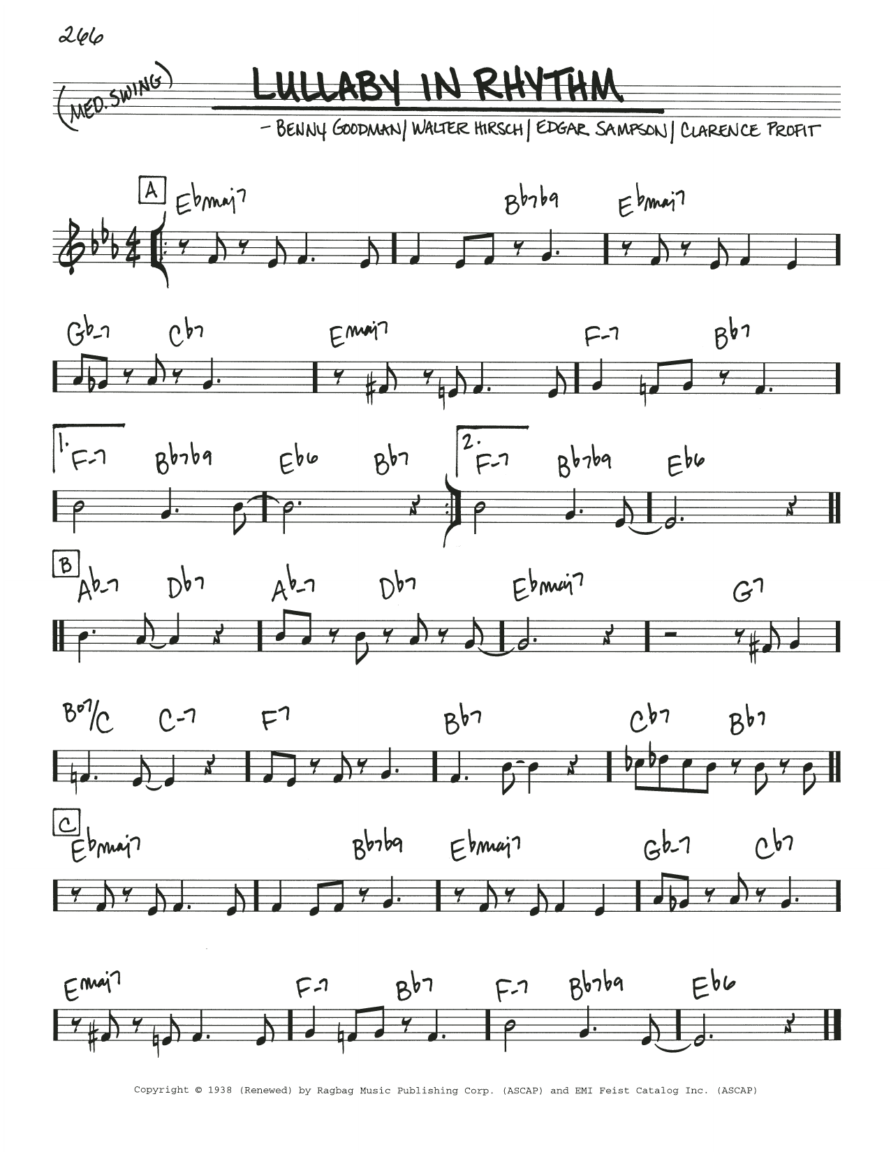 Benny Goodman Lullaby In Rhythm sheet music notes and chords. Download Printable PDF.