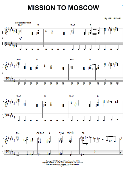 Learn to play Benny Goodman Mission To Moscow sheet music for Piano Solo in minutes. Benny Goodman Mission To Moscow sheet music notes and chords. Download Printable PDF.