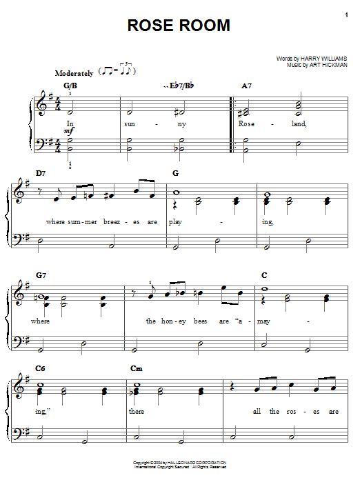 Learn to play Benny Goodman Rose Room sheet music for Piano Solo in minutes. Benny Goodman Rose Room sheet music notes and chords. Download Printable PDF.
