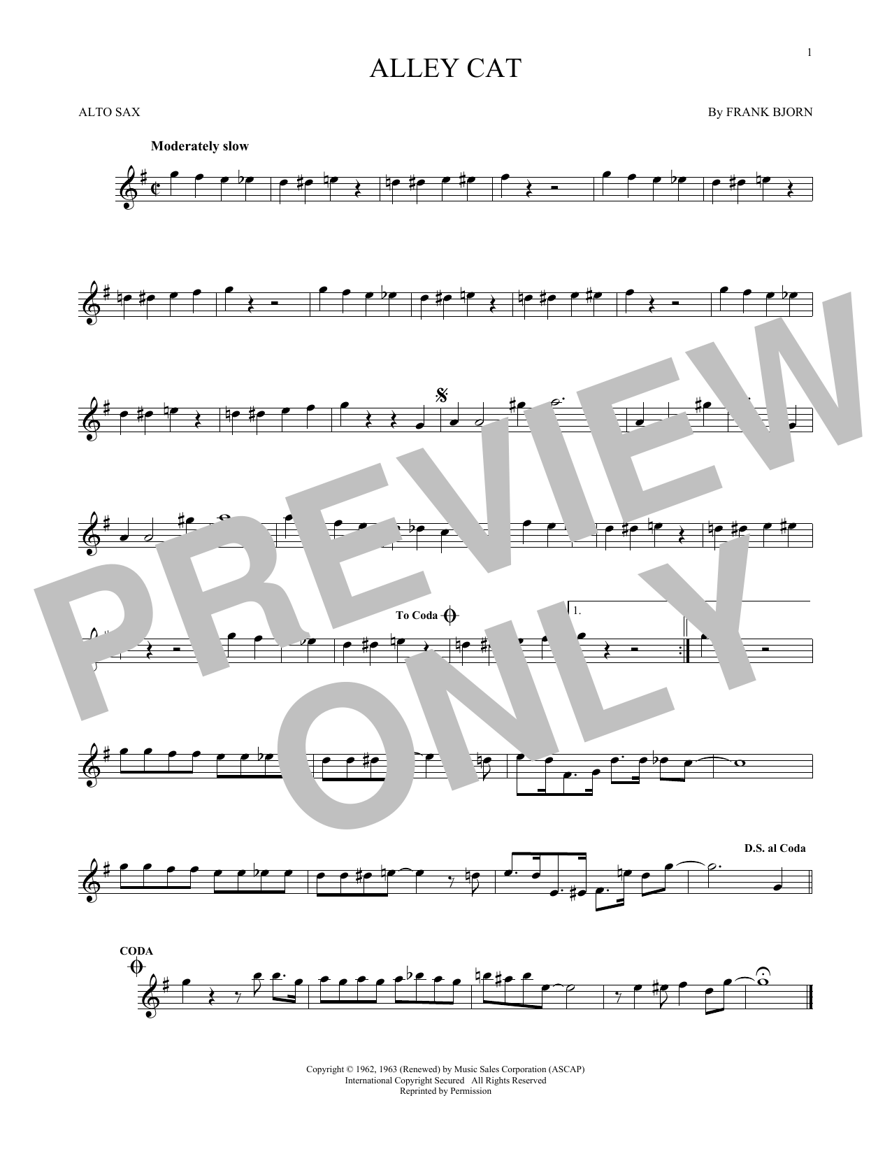 Bent Fabric Alley Cat sheet music notes and chords. Download Printable PDF.