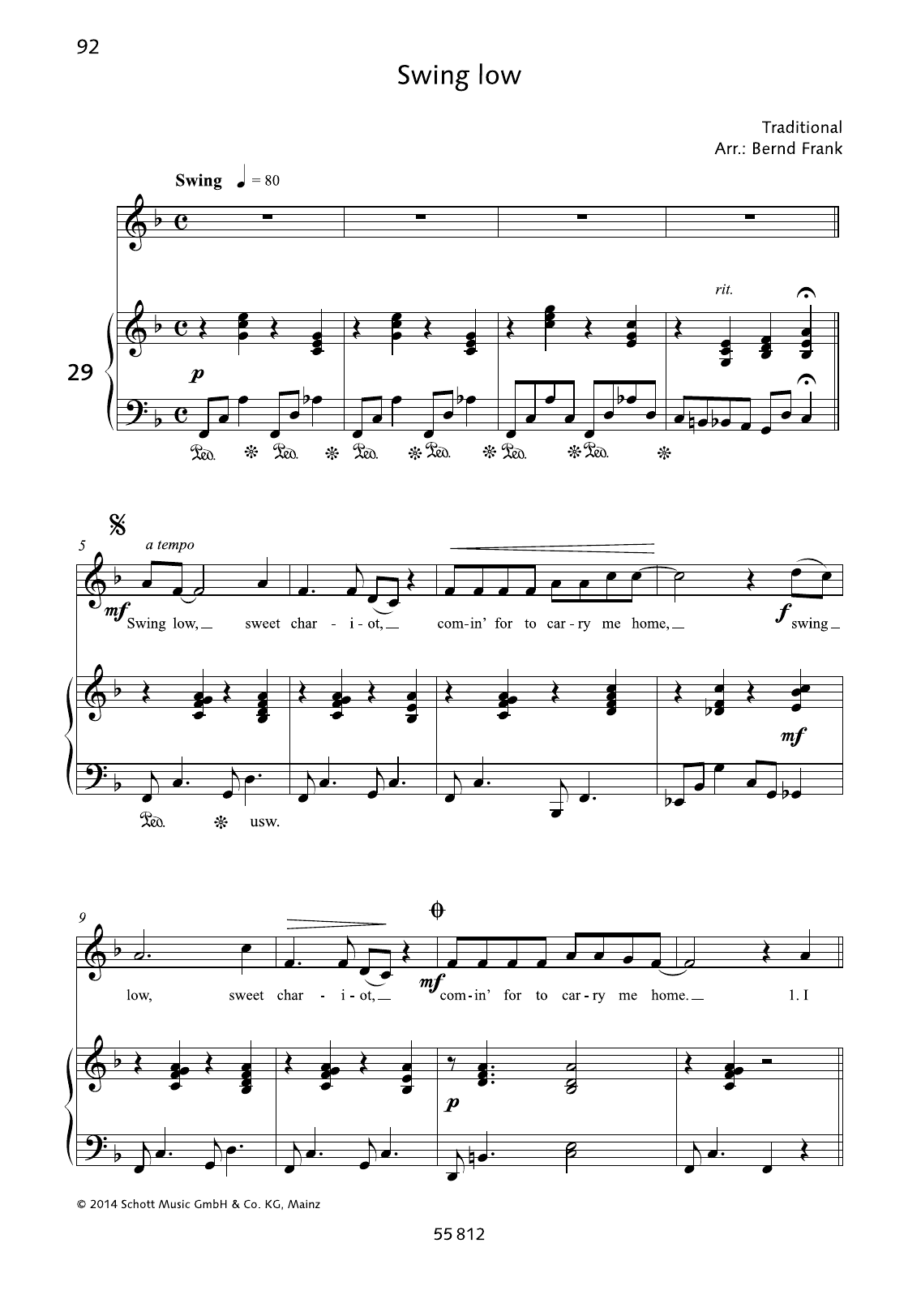 Bernd Frank Swing Low sheet music notes and chords. Download Printable PDF.