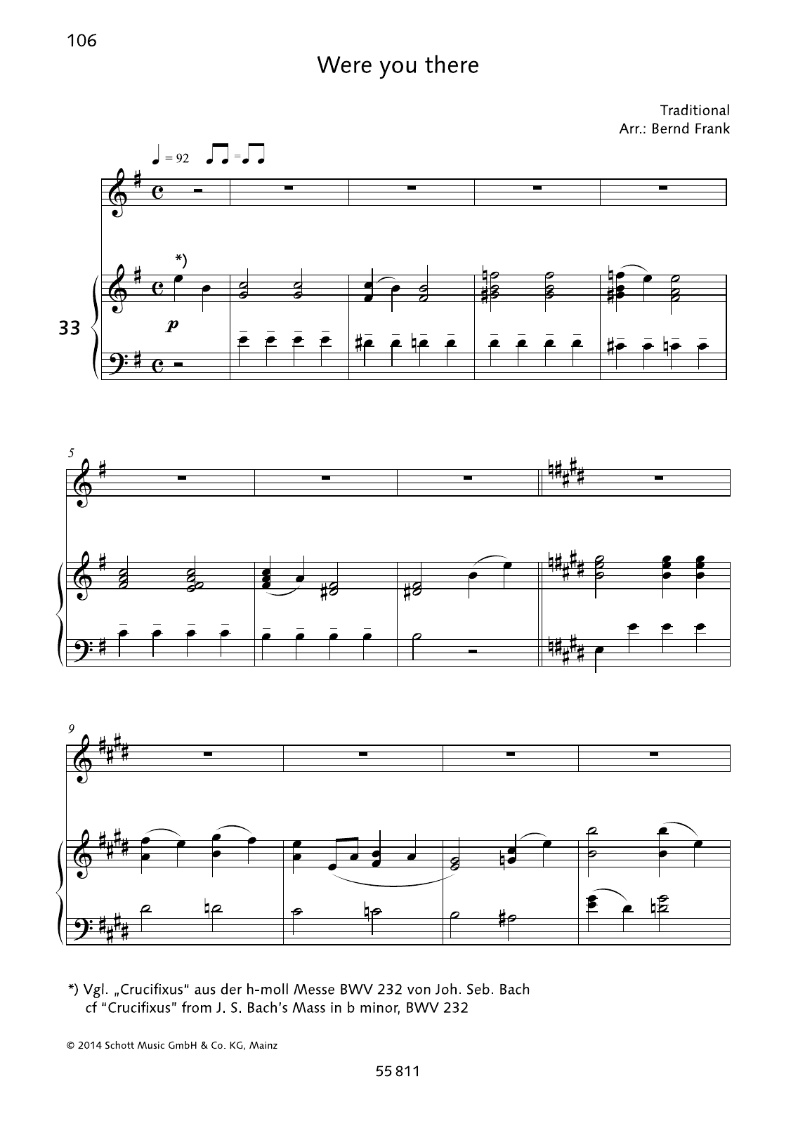 Bernd Frank Were You There sheet music notes and chords. Download Printable PDF.