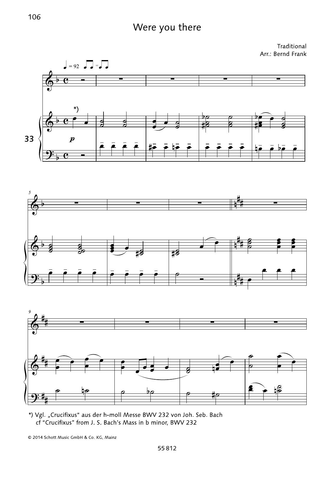 Bernd Frank Where you there sheet music notes and chords. Download Printable PDF.