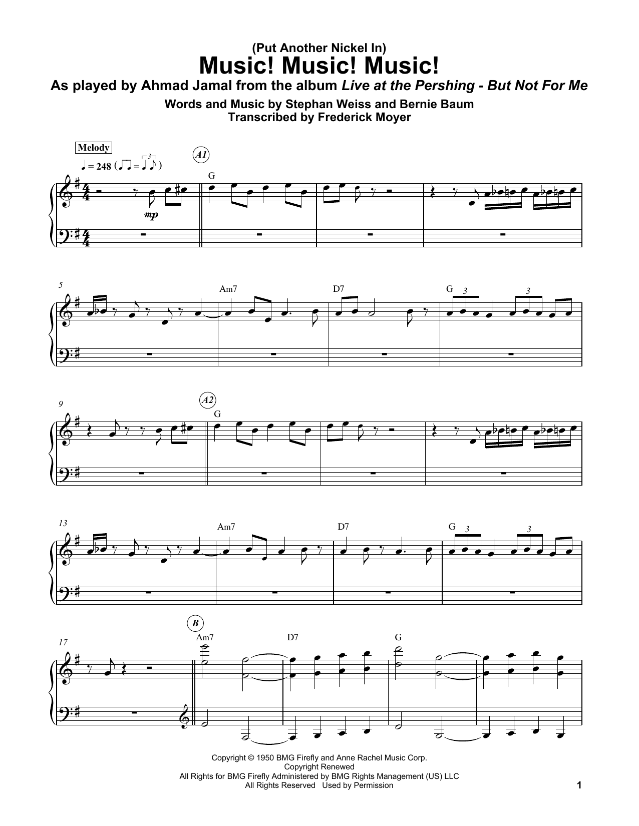 Bernie Baum (Put Another Nickel In) Music! Music! Music! sheet music notes and chords. Download Printable PDF.